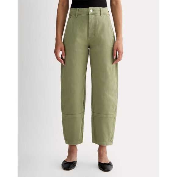 EVERLANE Olive Green Utility Barrel Leg Jeans Pants Size 16 - Picture 1 of 8